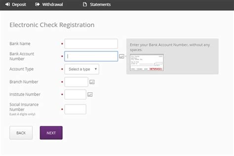 echeck canada sign up.